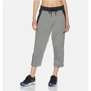 NIKE Womens Sportswear Tech Fleece Crop Pants XS Grey BLK Pockets NEW
